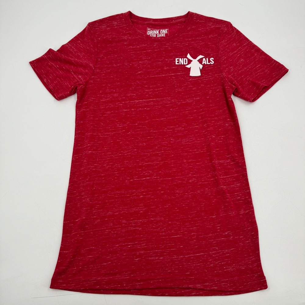 Dutch Bros Drink One For Dane T-Shirt End ALS Graphic Tee Casual‎ Red XS